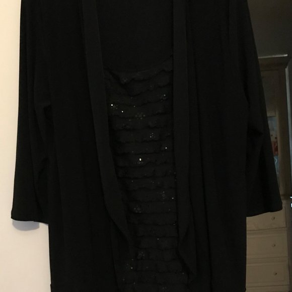 American City Wear 3X black jacket tunic with sparkly mock tank attached. - Picture 10 of 16